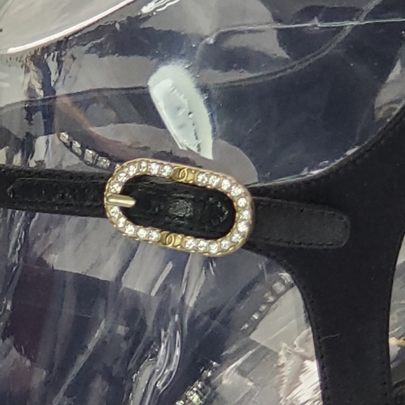 RARE Classic Authentic Chanel G29635 Strass CC Clear Heel Sandals - EU 39/US 8.5 - Picture 7 of 9